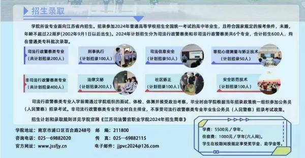 江苏司法警官职业学院2025年招生简章